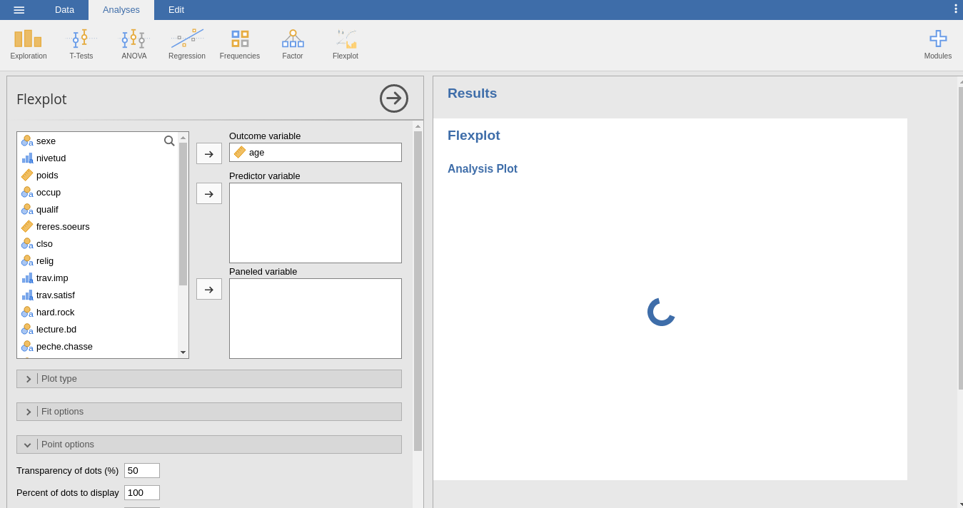 flexplot 0.7.2 on jamovi 1.6.13